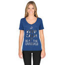 Los Angeles Dodgers 5th & Ocean by New Era Women's Keep Calm Rivalry V-Neck T-Shirt - Royal