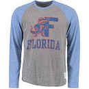 Florida Gators Original Retro Brand Tri-Blend Vintage Raglan Long Sleeve T-Shirt - Heathered Gray/Heathered Royal
