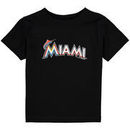 Miami Marlins Soft As A Grape Toddler Tiny Fan Wordmark T-Shirt - Black