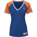 New York Mets Majestic Women's Plus Size League Diva Cool Base V-Neck T-Shirt - Royal
