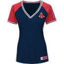 Boston Red Sox Majestic Women's Plus Size League Diva Cool Base V-Neck T-Shirt - Navy
