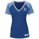 Kansas City Royals Majestic Women's Plus Size League Diva Cool Base V-Neck T-Shirt - Royal