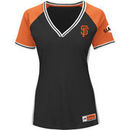 San Francisco Giants Majestic Women's Plus Size League Diva Cool Base V-Neck T-Shirt - Black