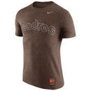 San Diego Padres Nike Cooperstown Collection Tri-Blend Wordmark 1.6 T-Shirt - Heathered Brown