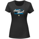 Carolina Panthers Majestic Women's Super Bowl 50 Bound At the Show VIII T-Shirt - Black