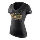 Carolina Panthers Nike Women's Super Bowl 50 Bound Won More V-Neck T-Shirt - Black