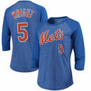 David Wright New York Mets Majestic Threads Women's 3/4-Sleeve Raglan Name & Number T-Shirt - Royal