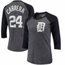 Miguel Cabrera Detroit Tigers Majestic Threads Women's 3/4-Sleeve Raglan Name & Number T-Shirt - Navy