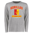 Pittsburg State Gorillas Big & Tall Campus Icon Long Sleeve T-Shirt - Ash
