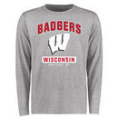 Wisconsin Badgers Big & Tall Campus Icon Long Sleeve T-Shirt - Ash