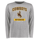 Wyoming Cowboys Big & Tall Campus Icon Long Sleeve T-Shirt - Ash