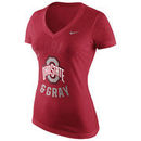 Ohio State Buckeyes Nike Women's Local Tri-Blend V-Neck T-Shirt - Scarlet