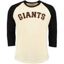 San Francisco Giants Majestic Threads Softhand Vintage Cooperstown Three-Quarter Raglan Sleeve T-Shirt - Cream/Black