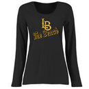 Long Beach State 49ers Women's Plus Sizes Slant Script Long Sleeve T-Shirt - Black
