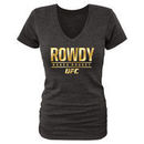 Ronda Rousey UFC Women's Haymaker Tri-Blend V-Neck T-Shirt - Black