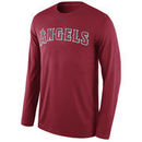 Los Angeles Angels Nike Legend Wordmark 1.6 Performance Long Sleeve T-Shirt - Red