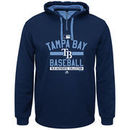 Tampa Bay Rays Majestic Big & Tall On-Field Quarter-Zip Hoodie - Navy/Light Blue