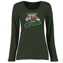 Ohio Bobcats Women's Plus Sizes Slant Script Long Sleeve T-Shirt - Green