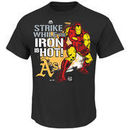 Oakland Athletics Majestic Marvel Iron Man T-Shirt - Black