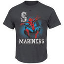 Seattle Mariners Majestic Marvel Spiderman T-Shirt - Charcoal
