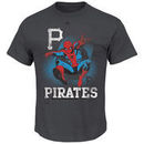 Pittsburgh Pirates Majestic Marvel Spiderman T-Shirt - Charcoal