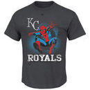 Kansas City Royals Majestic Marvel Spiderman T-Shirt - Charcoal