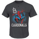 St. Louis Cardinals Majestic Marvel Spiderman T-Shirt - Charcoal