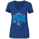 Kansas City Royals Majestic Women's May The Force Be With You T-Shirt - Royal