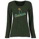Clarkson Golden Knights Women's Plus Sizes Slant Script Long Sleeve T-Shirt - Green
