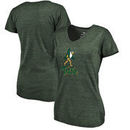 William & Mary Tribe Women's Auxiliary Logo Tri-Blend V-Neck T-Shirt - Green