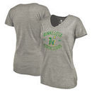 Minnesota North Stars Women's Heritage Tri-Blend V-Neck T-Shirt - Ash