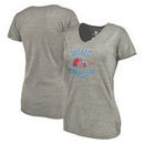 Quebec Nordiques Women's Heritage Tri-Blend V-Neck T-Shirt - Ash