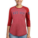 David Ortiz Boston Red Sox Majestic Threads Women's Retirement 3/4-Sleeve Tri-Blend T-Shirt - Red