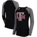 Texas A&M Aggies Women's Preppy Elbow Patch Slub Long Sleeve T-Shirt - Black/Gray