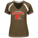 Cleveland Browns Majestic Women's Game Day Tradition V-Neck T-Shirt - Brown