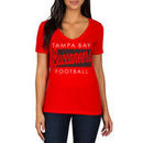Tampa Bay Buccaneers Women's Draw Play V-Neck T-Shirt - Red