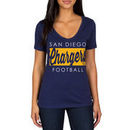 San Diego Chargers Women's Draw Play V-Neck T-Shirt - Navy