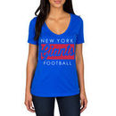 New York Giants Women's Draw Play V-Neck T-Shirt - Royal