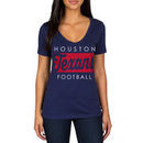 Houston Texans Women's Draw Play V-Neck T-Shirt - Navy