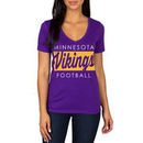 Minnesota Vikings Women's Draw Play V-Neck T-Shirt - Purple