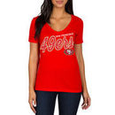 San Francisco 49ers Women's Red Zone Script V-Neck T-Shirt - Scarlet