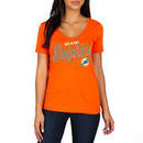Miami Dolphins Women's Red Zone Script V-Neck T-Shirt - Orange