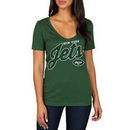 New York Jets Women's Red Zone Script V-Neck T-Shirt - Green