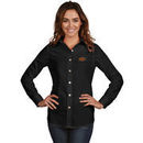 Oklahoma State Cowboys Antigua Women's Dynasty Woven Long Sleeve Button-Up Shirt - Black