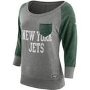 New York Jets Nike Women's Tailgate Vintage Raglan 3/4-Sleeve T-Shirt - Heathered Gray/Green