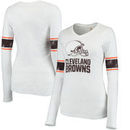 Cleveland Browns Juniors Team Leader V-Neck Long Sleeve T-Shirt - White