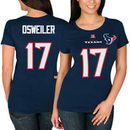 Brock Osweiler Houston Texans Majestic Women's Fair Catch Name & Number T-Shirt - Navy