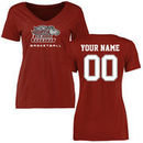 Santa Clara Broncos Women's Personalized Basketball T-Shirt - Cardinal