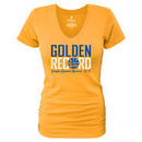 Golden State Warriors Women's Record Breaking Season Golden Record T-Shirt - Gold