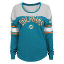 Miami Dolphins Juniors Cool Crew Varsity Long Sleeve T-Shirt - Aqua